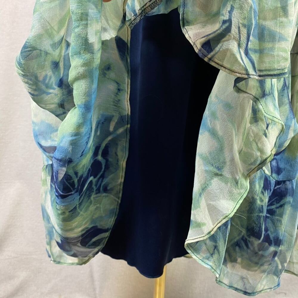 Vtg Jonathan Martin Womens Y2K Midi Dress Size 14W Silk Forest Fairy Whimsigoth - Picture 6 of 14